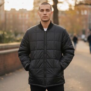 Vintage DODECA Authentic Collection Black‎ Quilted Puffer Jacket 3XL Full Zip